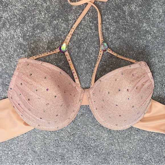 Blush Pink Swarovski Crystal underwire Bikini Top - Picture 10 of 10